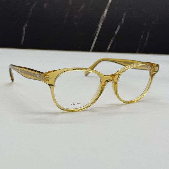 NEW CELINE CL50007I 039 GOLD ROUND UNISEX CELINE EYEGLASSES - Picture 1 of 10
